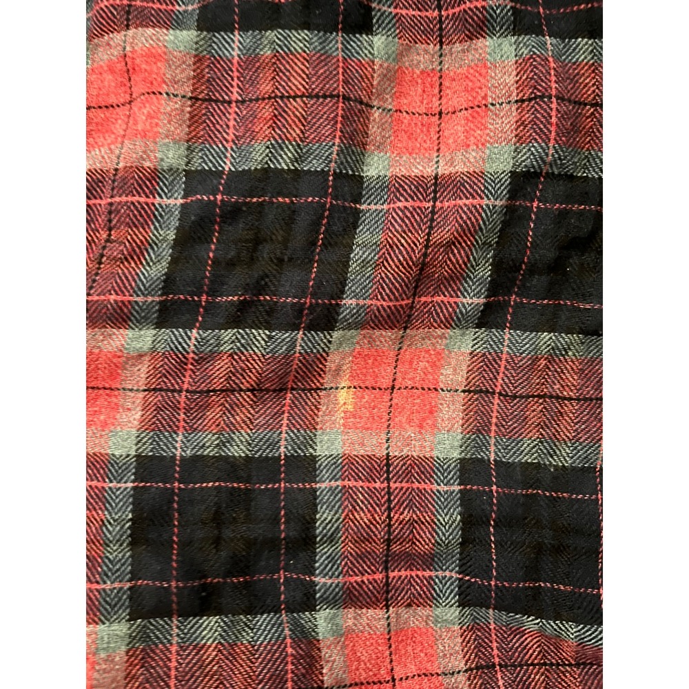 Soft Surroundings Womens Plaid Tunic Top Velvet Back Burnout Red Navy Blue Small - Picture 8 of 8
